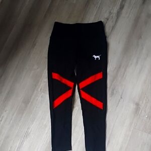 PINK Victoria's Secret Kids Leggings - Black with Red Accents